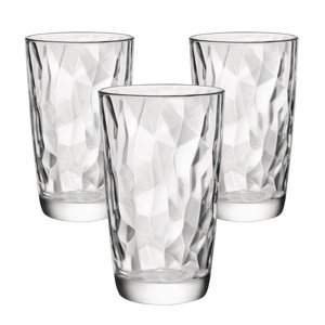Bormioli Rocco Zestaw 3 szklanek na long drink Diamond 470 ml