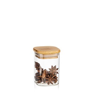 4Home Szklany pojemnik do żywności z wiekiem Bamboo, 170 ml, 170 ml