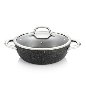Tescoma Patelnia głęboka z pokrywką PRESIDENT Stone, 24 cm, 24 cm