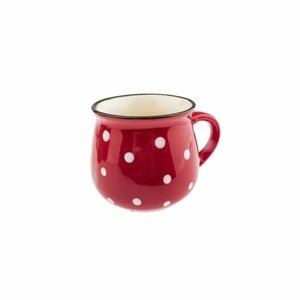 Kubek ceramiczny Dots 75 ml,  czerwony, 75 ml