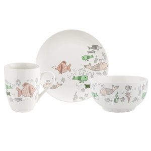 Florina 3-częściowy zestaw porcelany Rybki