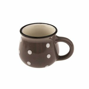 Kubek ceramiczny Dots 75 ml,  szary, 75 ml