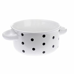 Miska ceramiczna w kropki 560 ml, biały