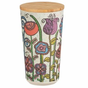 Wenko Pojemnik z pokrywą bambusową Flowers, 950 ml, L