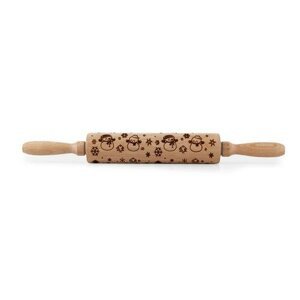 Toro Drewniany wałek z dekorem Bałwan, 38  cm