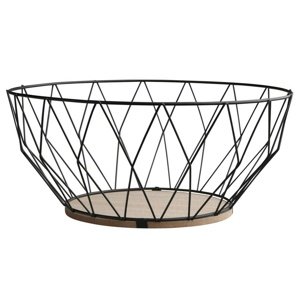 Altom Metalowy koszyk dekoracyjny z drewnianym dnem, 28 x 12 cm
