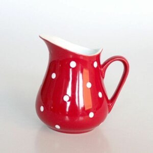 Dzbanek ceramiczny Dots, czerwony, 500  ml