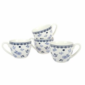 4-częściowy zestaw filiżanek porcelanowych Floral , 90 ml