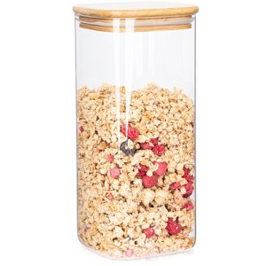 4Home Szklany pojemnik do żywności z wiekiem Bamboo, 1500 ml, 1500 ml