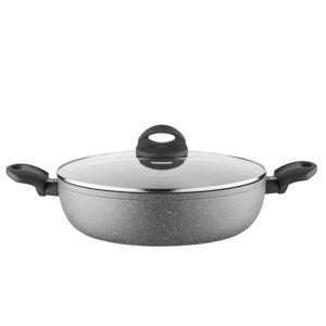 Florina Garnek niski z pokrywką Lava Stone MG, 28 cm, 3,8 l, szary