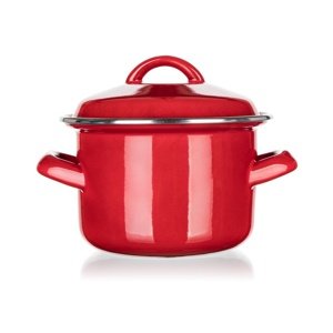 Banquet Garnek emaliowany z pokrywką Milton red, 12 cm, 0,78 l, 12 cm
