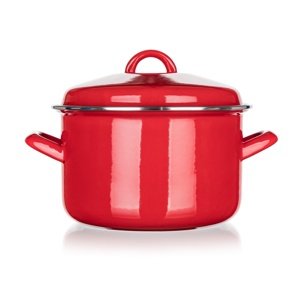 Banquet Garnek emaliowany z pokrywką Milton czerwony 20 cm, 3,4 l, 20 cm