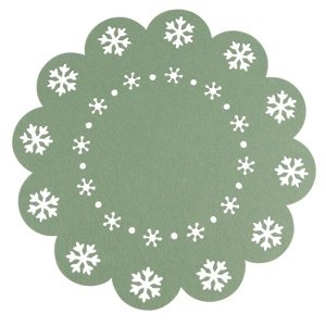 Altom Podkładka Snowflake zielony, śr. 38 cm, zestaw 4 szt.