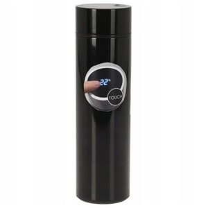 EH Termos ze stali nierdzewnej z termometrem Temp 450 ml, czarny