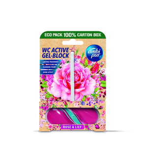 Ambipur WC Active żel-kostka róża & lilia 45 g