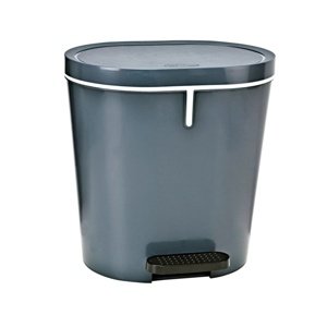 Denox Pedałowy kosz na śmieci 8 l, owalny, antracytowy, 8 l