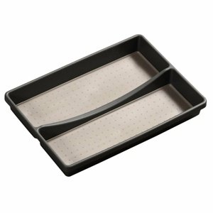Kesper 30093 Organizer plastikowy 2 przegródki, szary, 32,5 x 23 x 4,5 cm