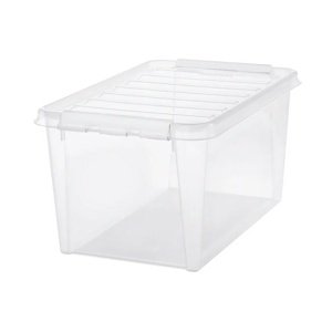 Pudełko SmartStore Classic z białymi klipsami, 47 l, 47 l