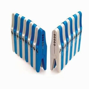 Plastikowe spinacze do bielizny Krokodyl, 20sztuk, niebiesko-białe