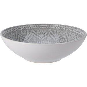Głęboki talerz kamionkowy Ethnic, śr. 18 cm, szary