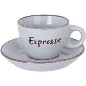 Kamionkowa filiżanka ze spodkiem Espresso, 100 ml,jasnoszara