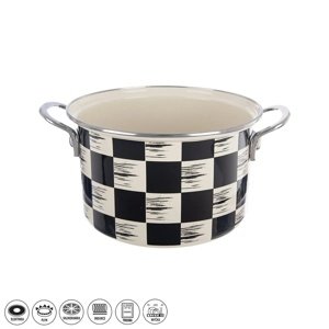 Garnek emaliowany Orion Szachownica Lem, 3 l,średnica 20 cm