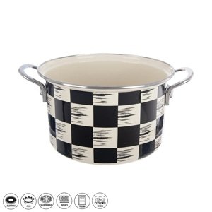 Garnek emaliowany Orion Szachownica Lem, 4 l, śr.22 cm