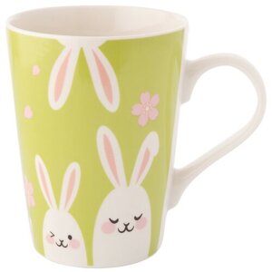 Altom Kubek porcelanowy Białe króliki 420 ml
