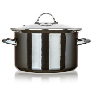 Banquet Garnek emaliowany METALLIC Black 24 cm, 3,7 l, z pokrywką, 24 cm