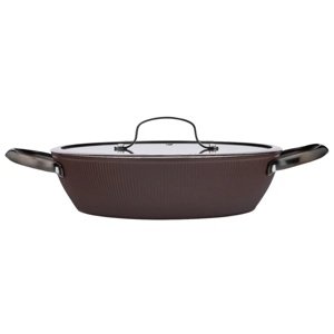 Valdinox Płytkie naczynie żaroodporne z pokrywkąPaski 28 cm, 3,2 l