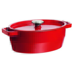Pyrex Żeliwny garnek z pokrywką 6 l, 33 x 25 cm,czerwony, 6 l