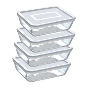 Zestaw 4 szklanych słoików Pyrex, 1,5L