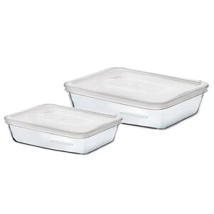 Zestaw 2 szklanych słoików Pyrex, 1,5 l + 2,6 l