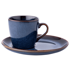 Altom Filiżanka ceramiczna ze spodkiem ReactiveNavy Blue 310 ml