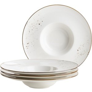 Mäser 4-częściowy zestaw talerzy dla smakoszyPintar Białe brązowe kropki 26 cm