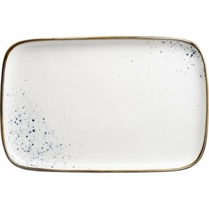 Mäser Taca prostokątna Pintar Białe niebieskiekropki 30 x 20 x 2 cm, L