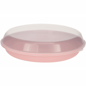 Plastikowa miska EH Serving z pokrywką 35,5 x 8,5cm, różowa