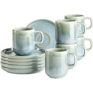 Mäser Zestaw filiżanek do espresso z spodkamiCordelia Atacama Green, 6+6 szt.