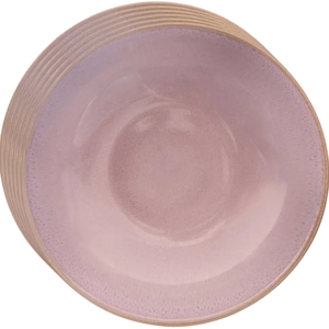 Orion Zestaw ceramicznych talerzy głębokich Glaze różowy 20,5 cm, 6 szt.