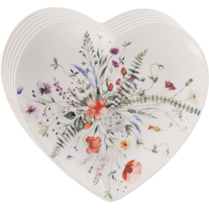 Orion Zestaw porcelanowych talerzyków deserowychMak serce 17,5 x 17 cm, 6 szt.