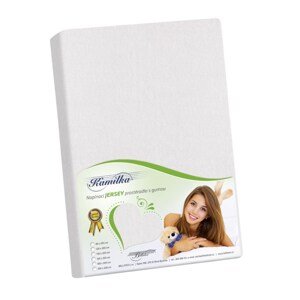Bellatex Prześcieradło jersey Kamilka biały, 200 x 220 cm
