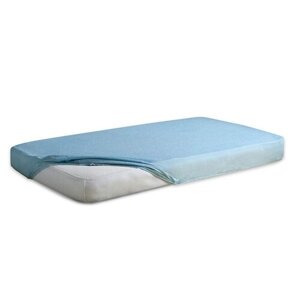 Prześcieradło dziecięce nieprzepuszczalne jersey niebieski, 60 x 120 cm