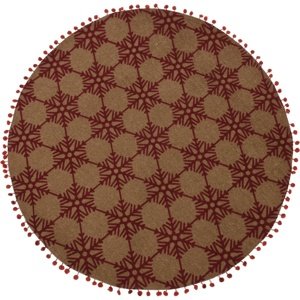 Dywan okrągły Płatek śniegu czerwony, 90 cm