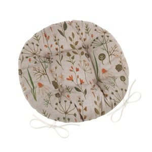 Bellatex Siedzisko DITA okrągłe pikowane Twigs surowy, 40 cm