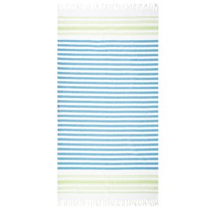 HOME ELEMENTS Ręcznik kąpielowy Fouta biały/zielony/niebieski, 90 x 170 cm