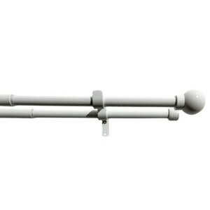 Podwójny zestaw karniszy wydłużający Kula 16/19 mm biały, 120-230 cm, bez krążków, 120 - 230 cm