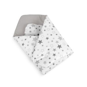 Owijka dziecięca Bellatex Stars szara, 75 x 75 cm