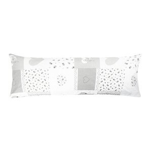 Bellatex Poszewka na poduszkę relaksacyjną Serce patchwork szary, 45 x 120 cm, 45 x 120 cm