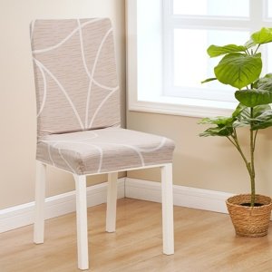 4Home Pokrowiec elastyczny na krzesło Abstract beżowy, 45-50 cm, zestaw 2 szt.