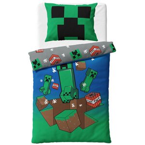 Pościel dziecięca Minecraft Creeper Explode , 140x 200 cm, 70 x 90 cm